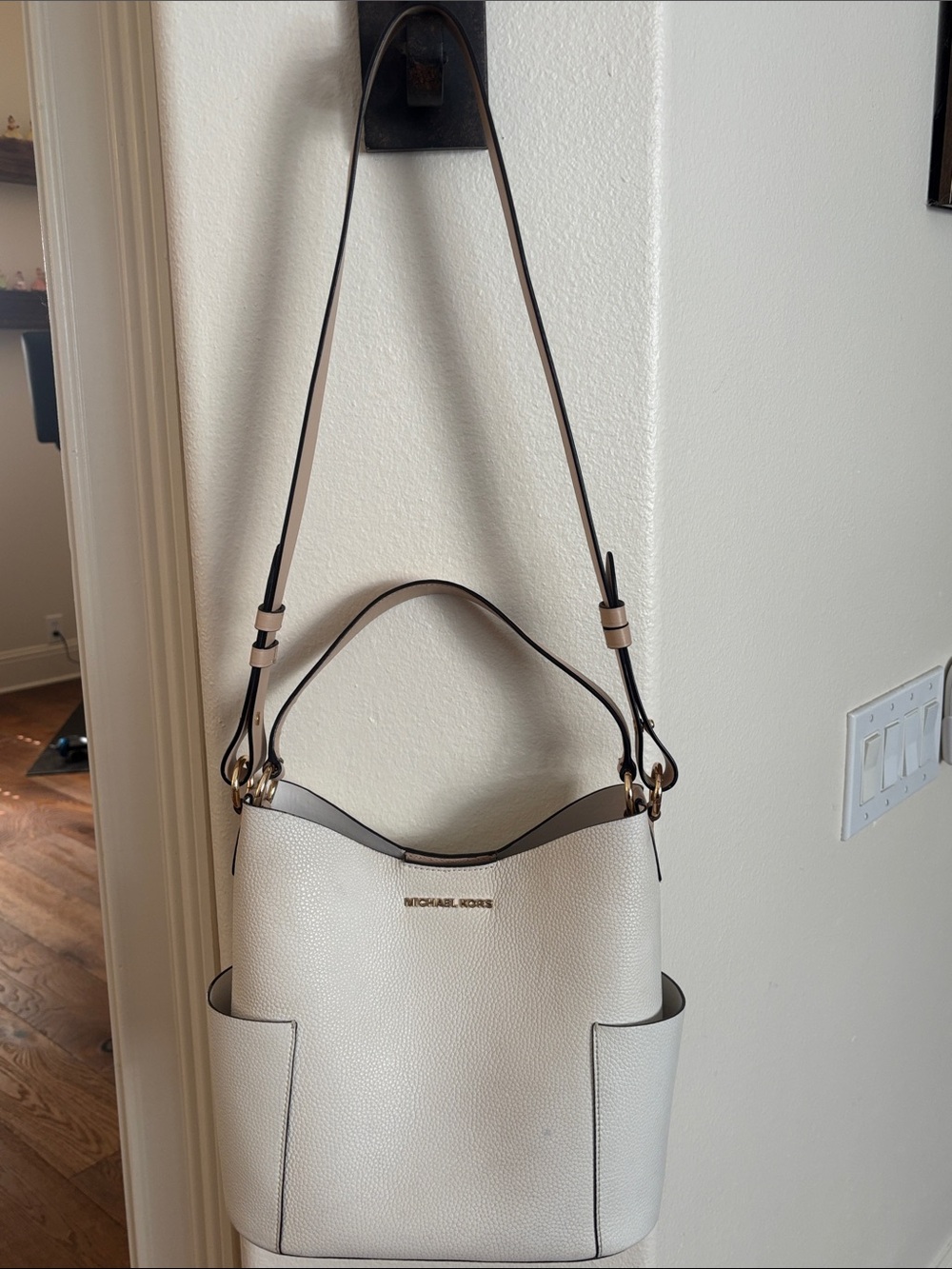 Michael Kors Cream Pebbled Leather Shoulder Hobo - Picture 5 of 16
